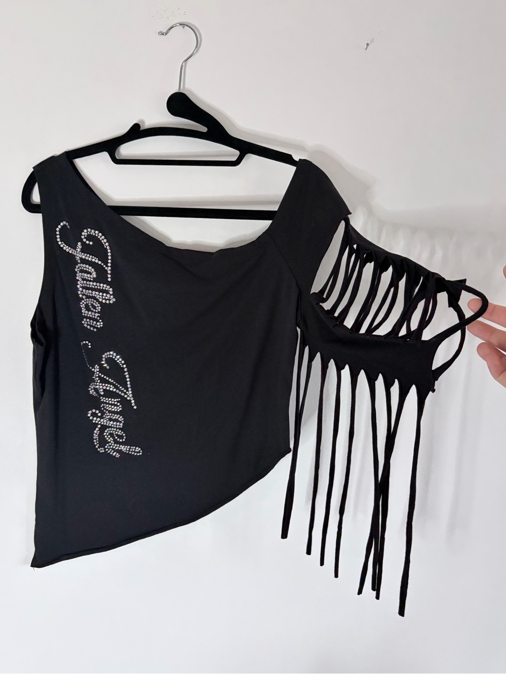 fallen angel rhinestone top